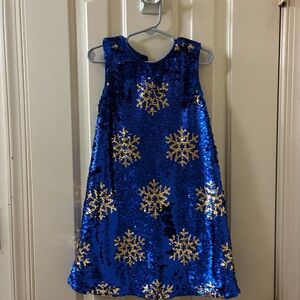 Cat & Jack Royal Blue Sequin Dress with Silver Accents